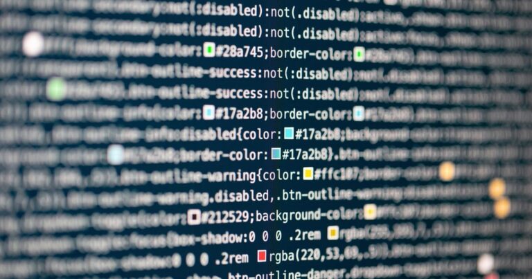 Computer code on developer screen